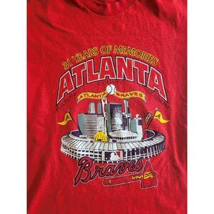 Vintage 1995 Atlanta Braves Fulton County Stadium Red T Shirt